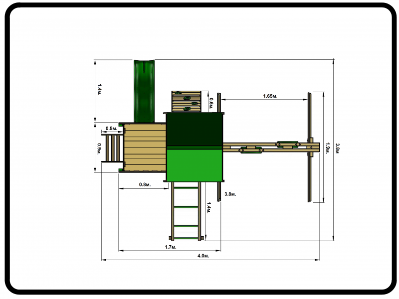 Размеры площадки Babygarden BG-PKG-BG14 сборка 2