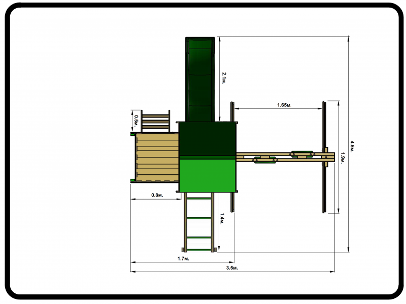 Размеры площадки Babygarden BG-PKG-BG15 сборка 1