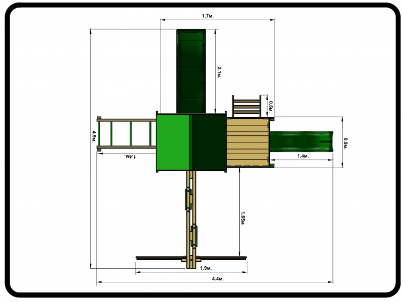 Размеры площадки Babygarden BG-PKG-BG16 сборка 2