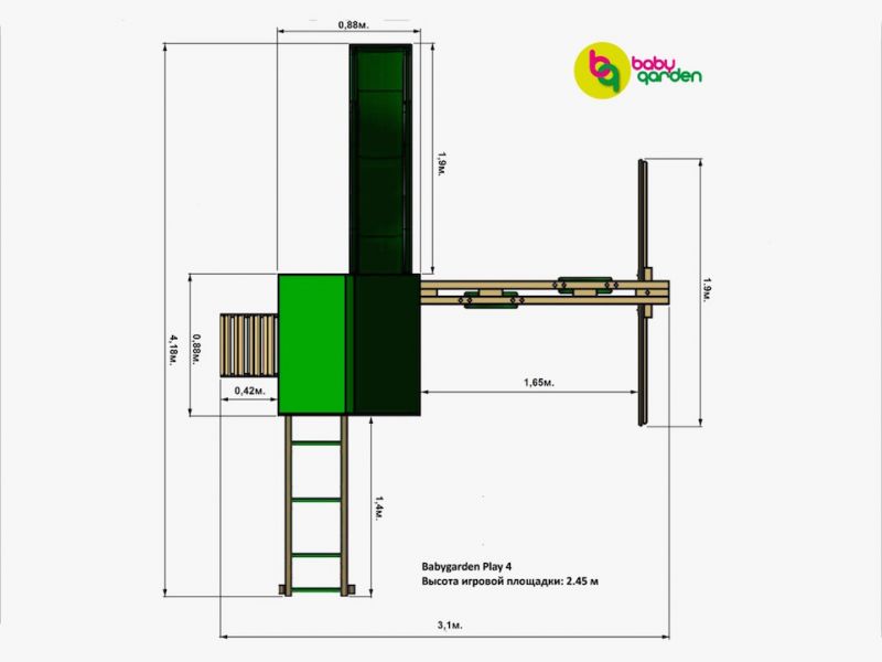 размеры площадки Babygarden BG-01