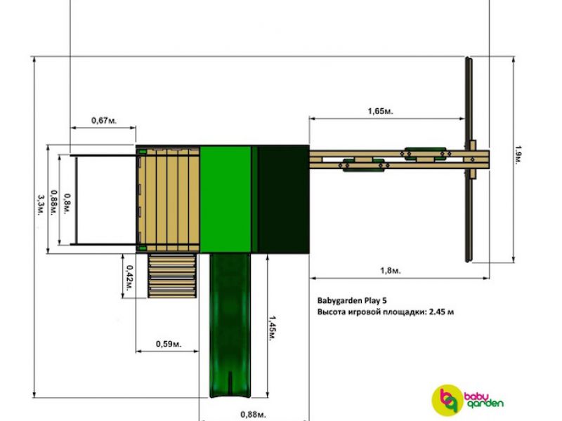 размеры площадки Babygarden BG-01
